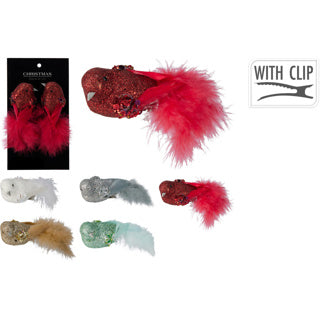 Oiseau sur clip 12cm set2 5ass cl | 12 pièces