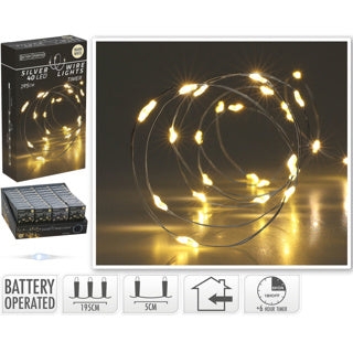 Pas d'éclairage de fil d'argent de feu 40led