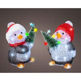 Pingouin LED pingouins acryliques stable bo extérieur 2assl.17cm x l.17.5cm x h.26cm