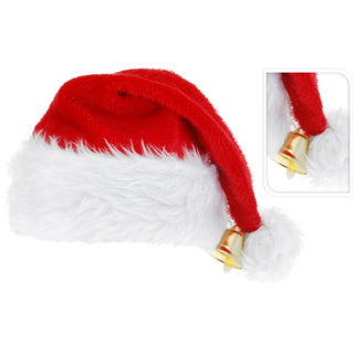 No brand Bonnet de Père Noël Deluxe avec clochette 40x30cm