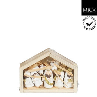 Crèche Edelman blanc fsc 100% - l14xw1xh11cm
