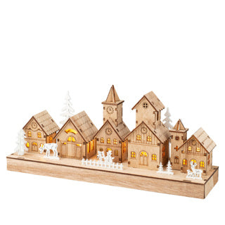 Décor LED contreplaqué stable intérieur l.8cm x l.30cm x h.13.5cm