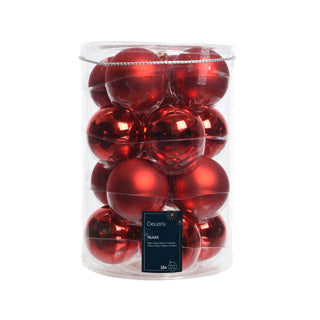 Kaemingk Boules de Noël en verre brillant, mat mixdia8cm