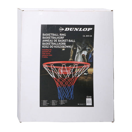 Anneau de basket Dunlop - métal - avec filet et matériel de montage - ø anneau env. 45 cm