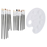Pinceaux et palette, 16 pcs.