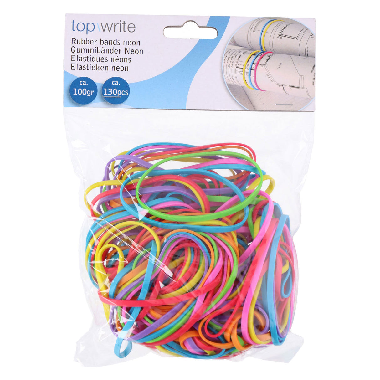 Bandes élastiques néon, 130 pcs.