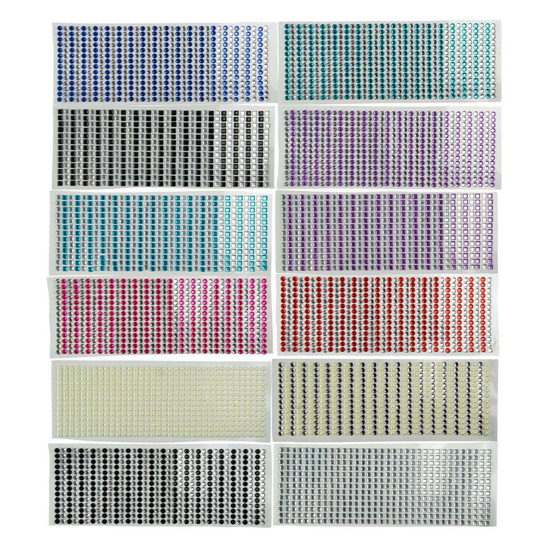 Feuille d'autocollants diamants