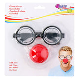 Edco party casa lunettes de clown avec nez - accessoire de clown fête - lunettes d'habillage clown - carnaval - noir et rouge