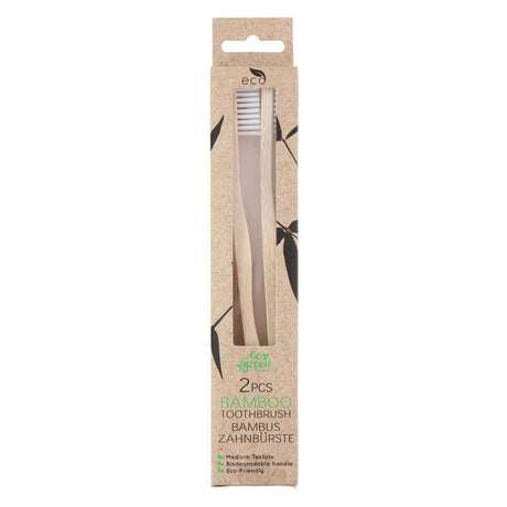 Brosse à dents en bambou, 2 pcs.