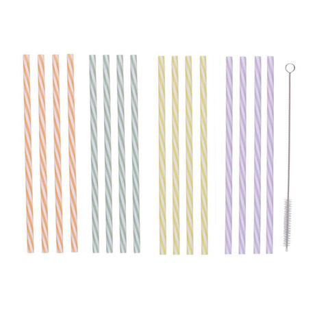Pailles réutilisables avec brosse, 25 pcs.