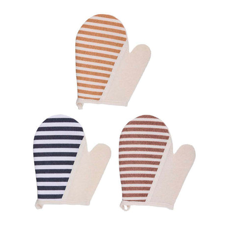 Rayures des gants de bain