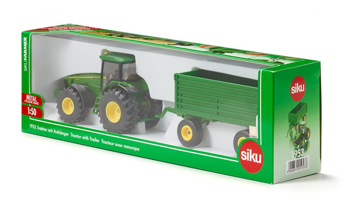 Siku 1953, tracteur John Deere avec cintre, échelle 1:50, métal plastique