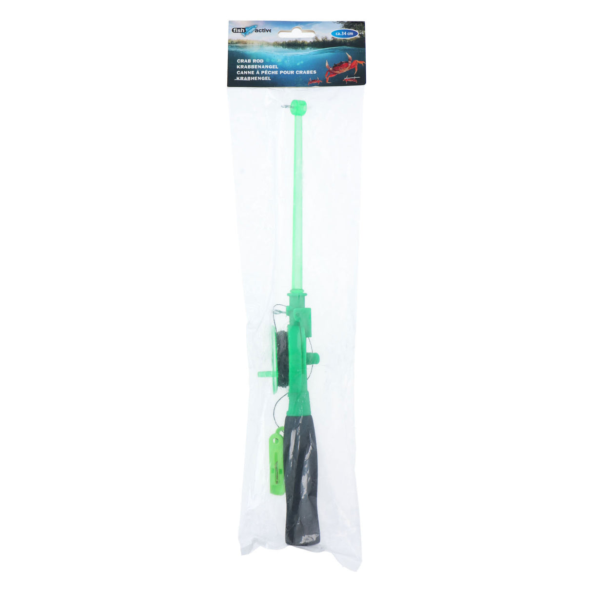 Rod de crabe en plastique vert, 34 cm