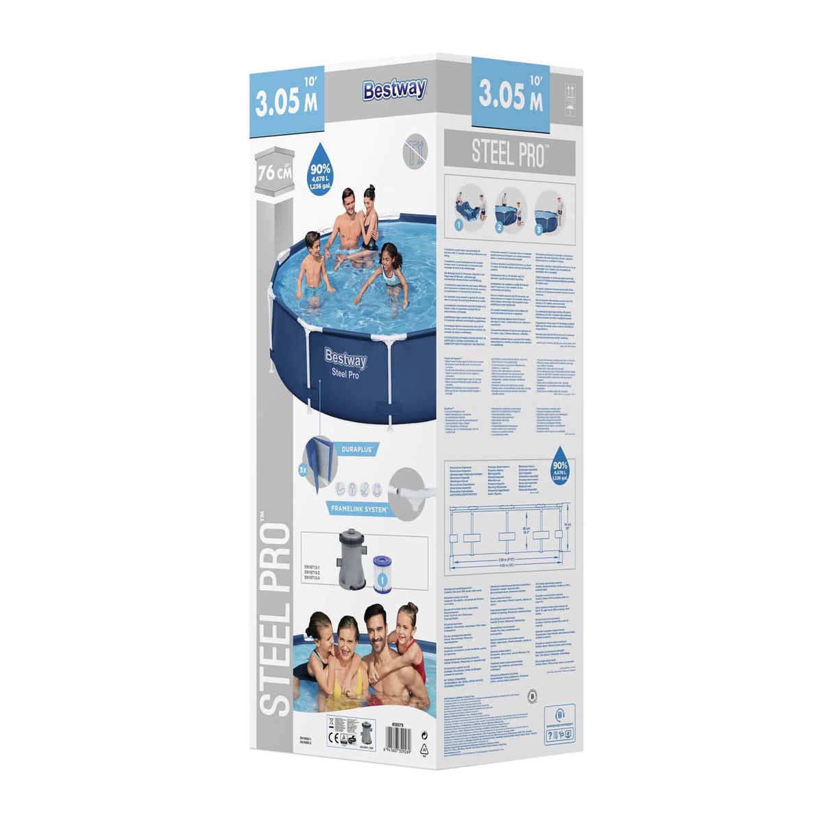 Bestway piscine acier pro set rond, 305cm