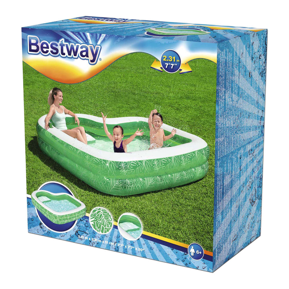 Piscine familiale Bestway paradis tropical rectangulaire avec siège, 231 cm