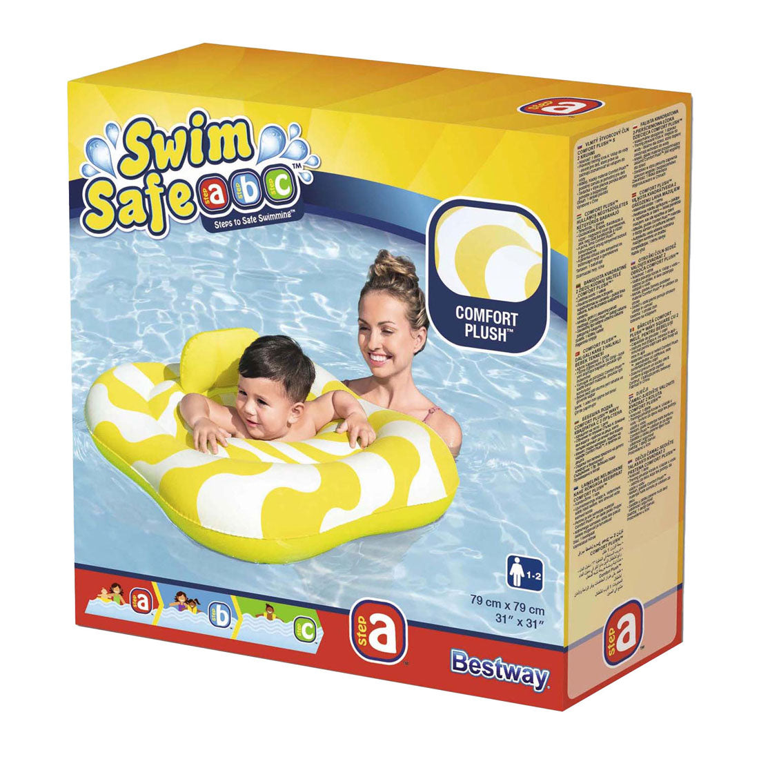 Bestway siège de natation confort peluche carré ondulé, 1-2 ans