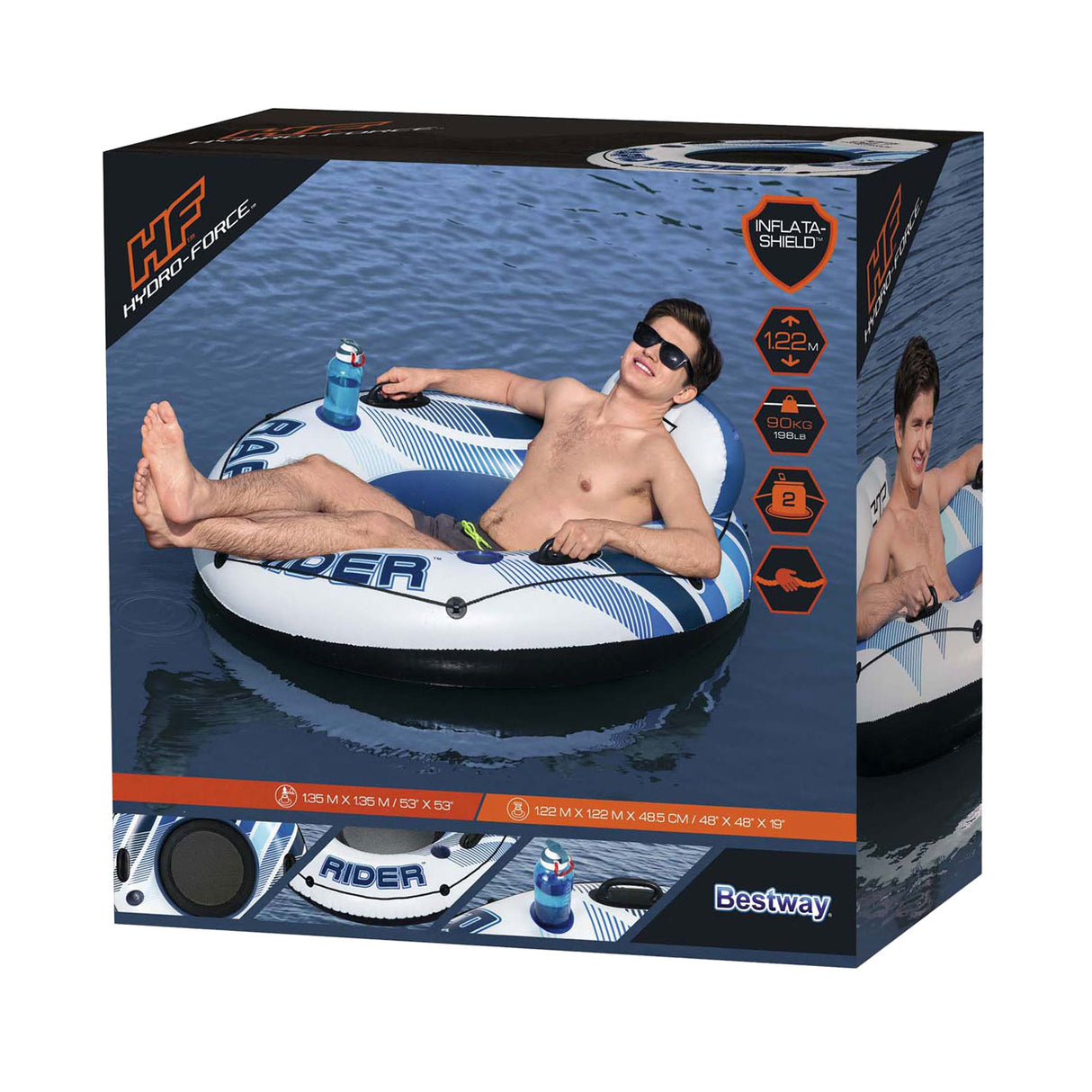 Bouée de natation monotube Bestway Hydro Force Rapid Rider, 122 cm