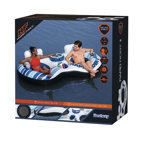 Bouée de natation double tube Bestway hydro force rapid rider, 240 cm