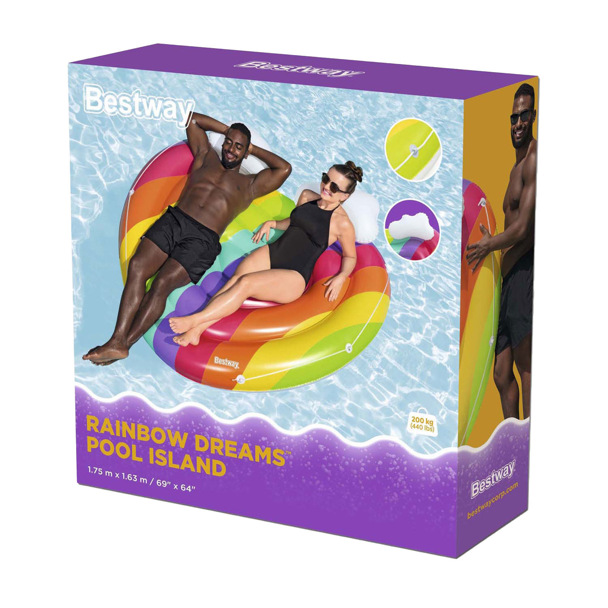 Coeur arc-en-ciel gonflable Bestway Rainbow Dreams, 164 cm