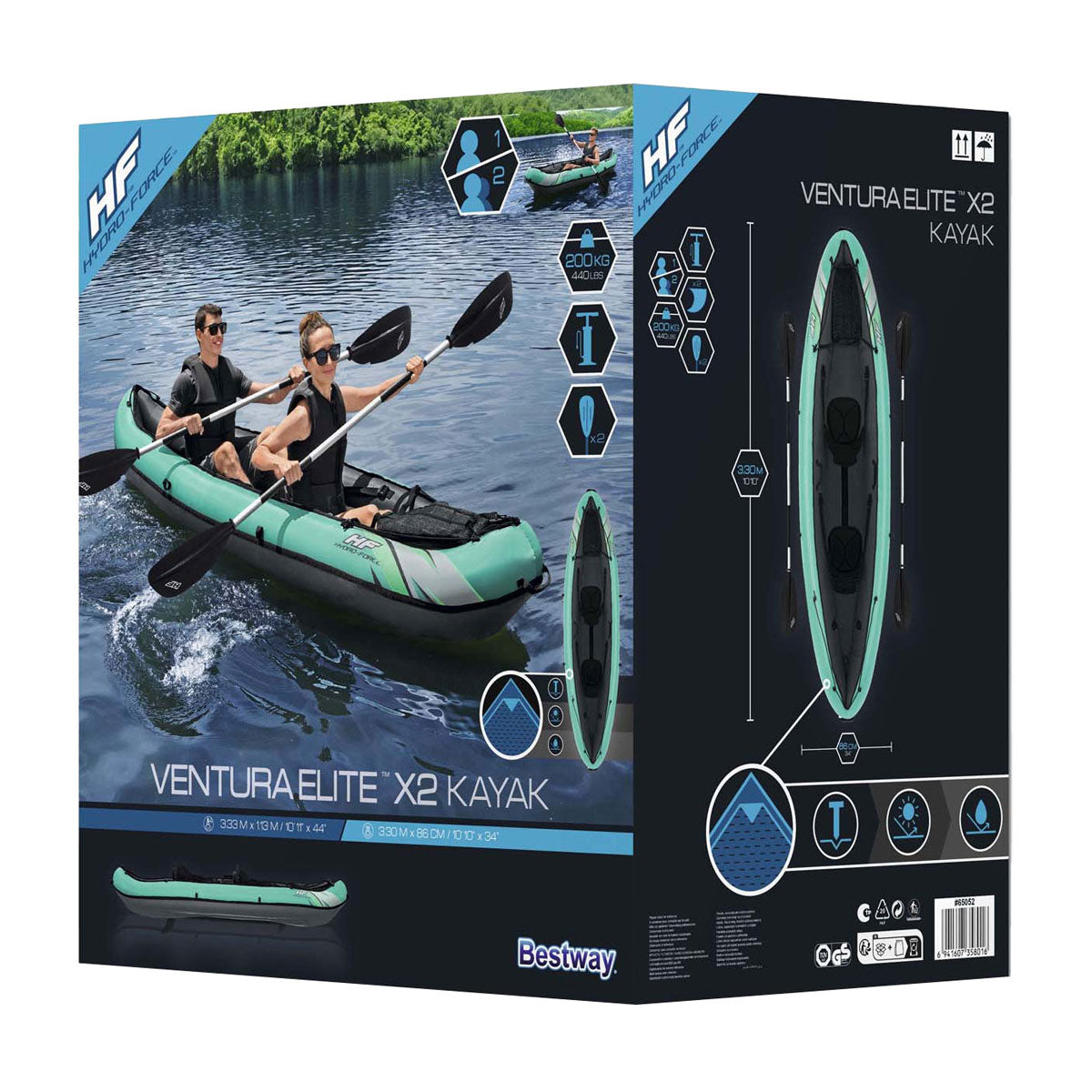 Ensemble gonflable Bestway Hydro Force Kayak Ventura Elite X2