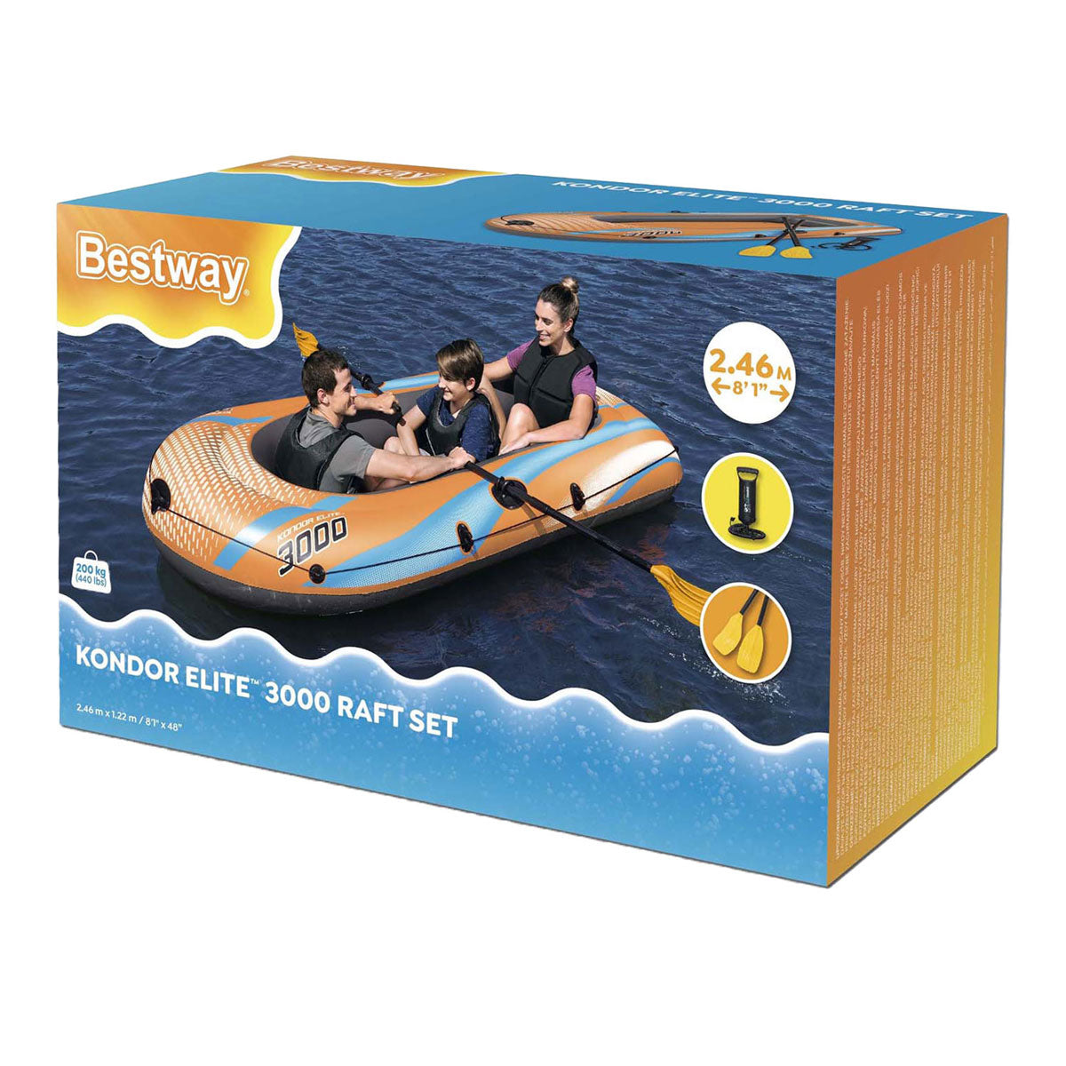 Bestway – bateau Kondor Elite 3000, ensemble gonflable