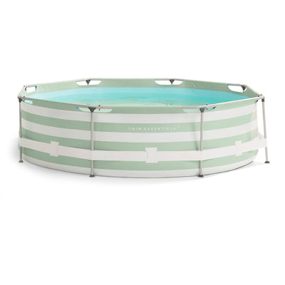 Piscine ronde de luxe à rayures vertes Swim Essentials