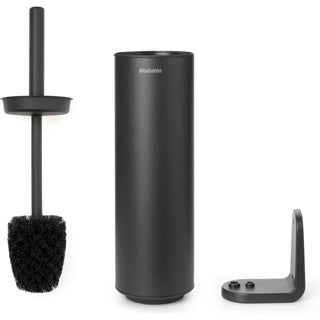 Brabantia mindset brosse de toilette avec support - autoportante et suspendue - gris infini minéral