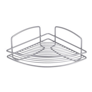 Metaltex - étagère d'angle pour salle de bain onda – 22x22x11 cm – argent – revêtement métal polytherm – garantie 5 ans