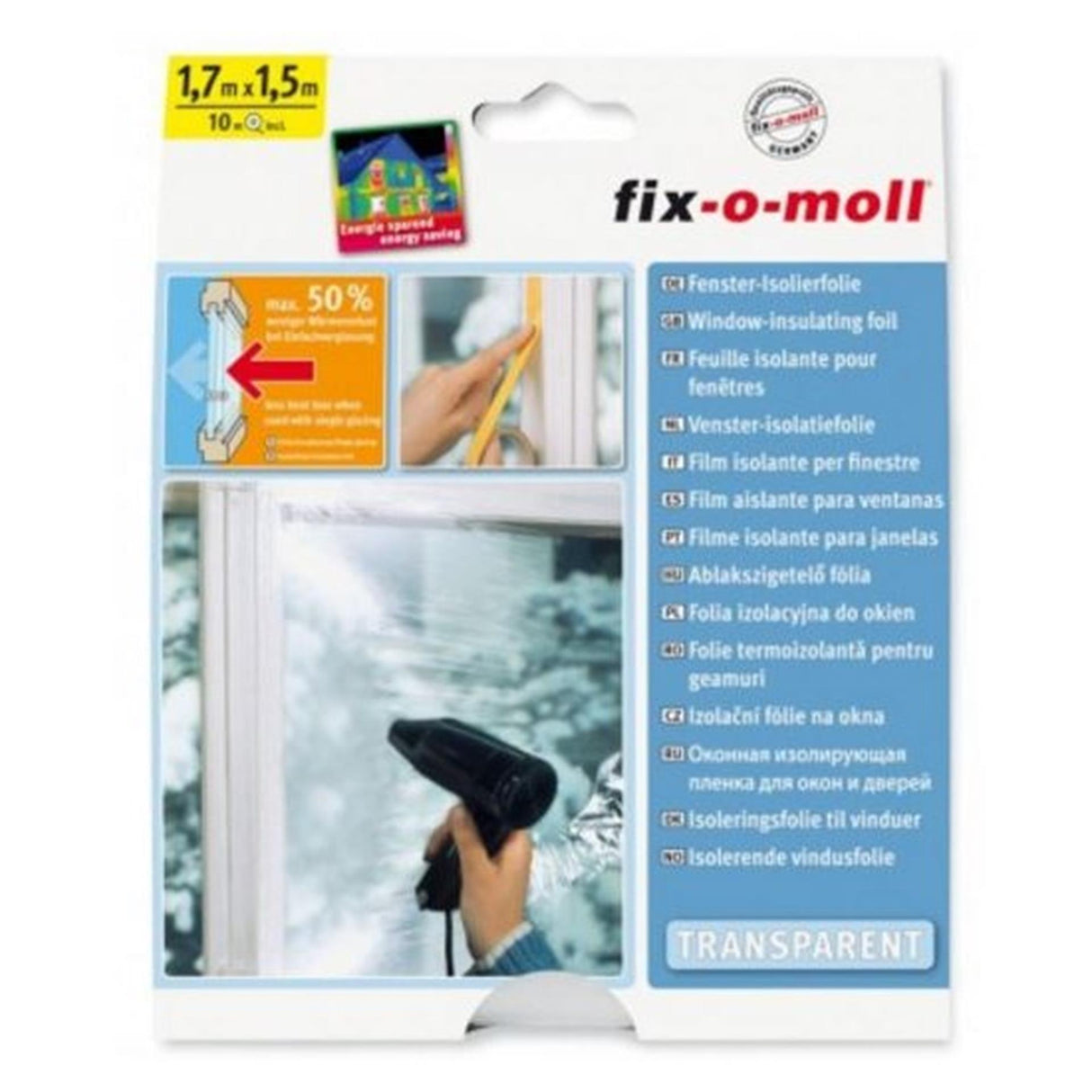 Film isolant pour fenêtre Fix-o-moll 170x150cm