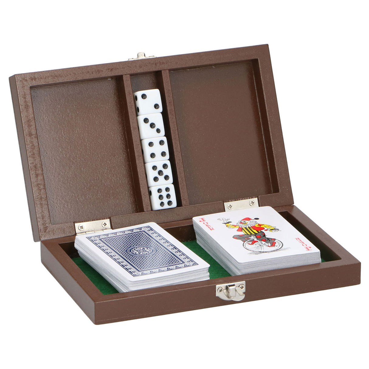 Set di carte da gioco in scatola di legno