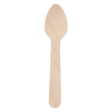 Cuillère à café jetable de bois 11 cm, 50e.
