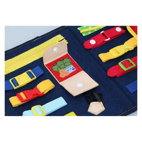 Eddy Toys Livre d'activités Montessori - Apprendre à ouvrir et fermer les vêtements - Pratiquer la motricité