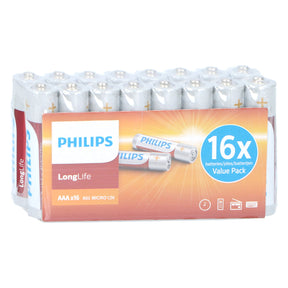 Pile AAA longue durée Philips, 16 pièces.