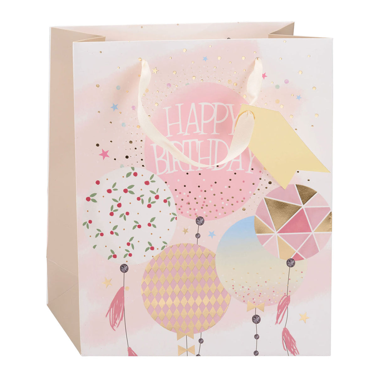 Sac cadeau d'anniversaire Edco - env. 32x26x12 cm - sac cadeau joyeux anniversaire - sac cadeau d'anniversaire avec poignées - emballage cadeau pour cadeaux d'anniversaire - design assorti - 1 sac aléatoire