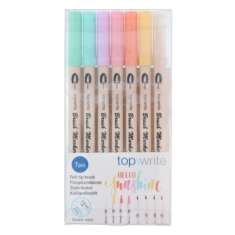 Stylos-feutres stylos pinceaux double face, 7 pcs.