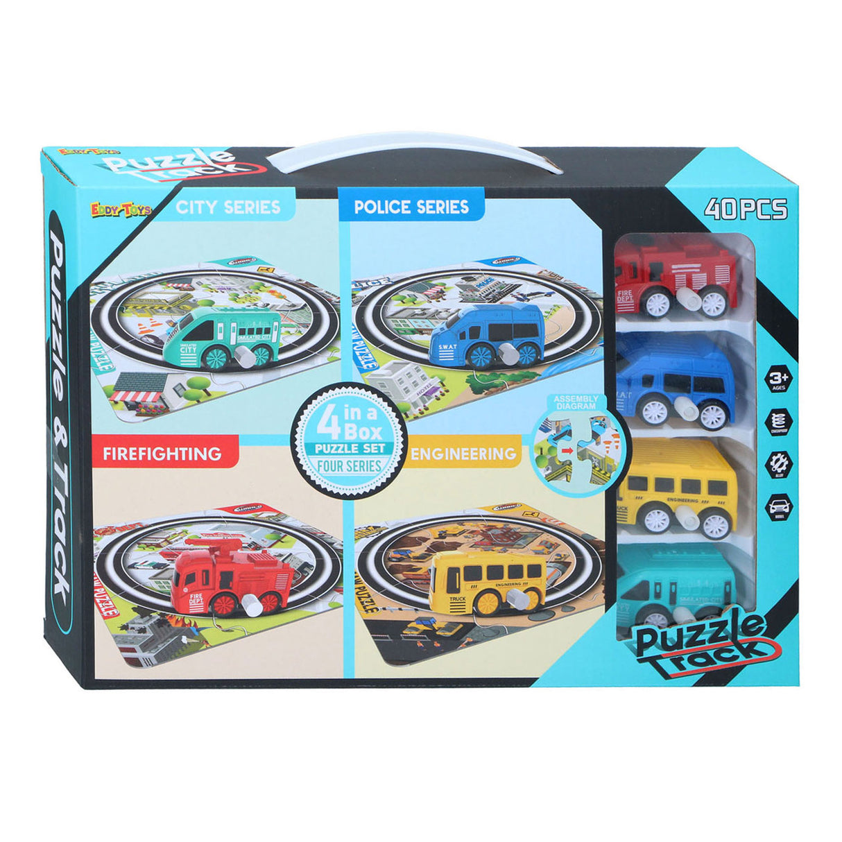 Railway puzzles set with vehicle, 40dlg.