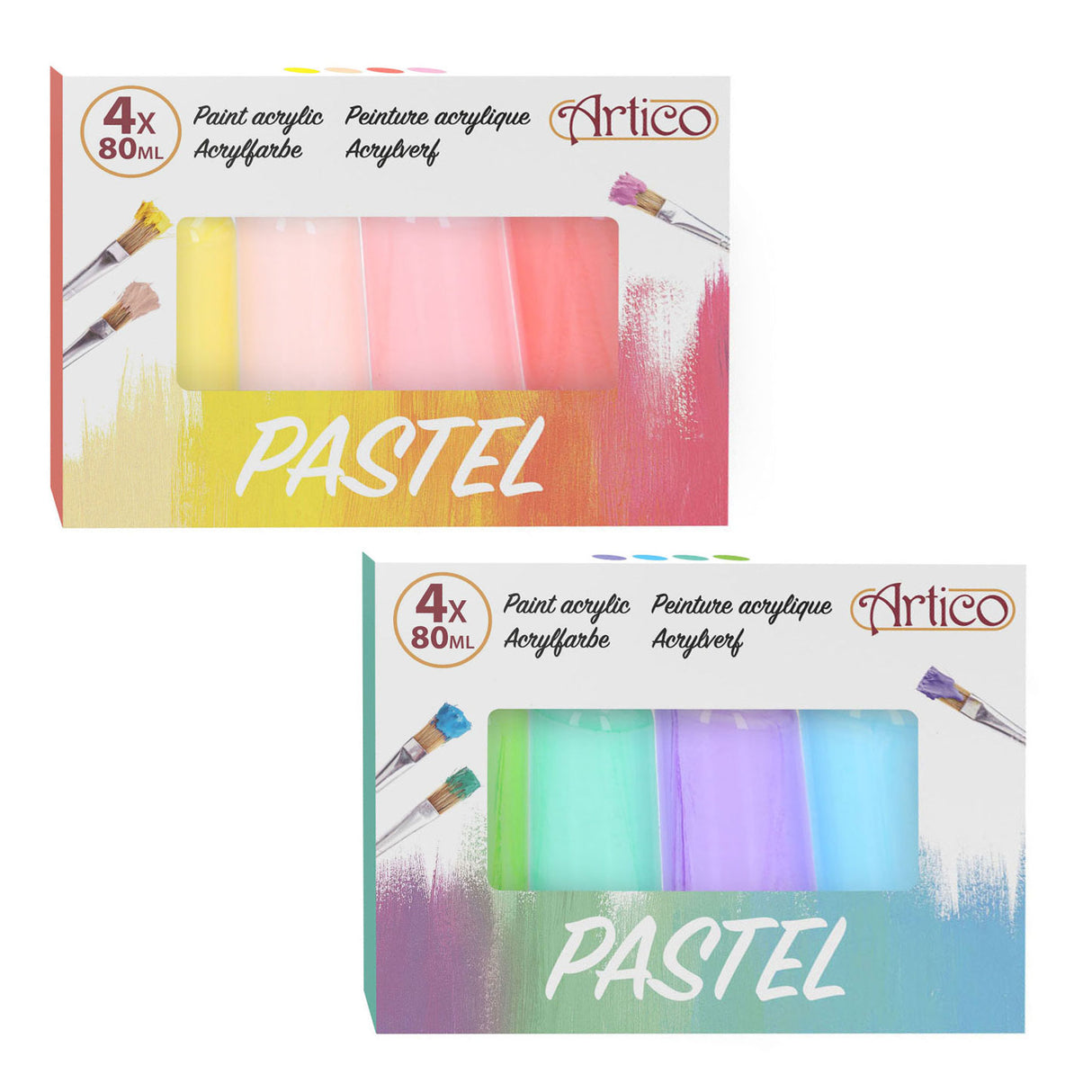 Pastel de peinture acrylique, 4 parties.