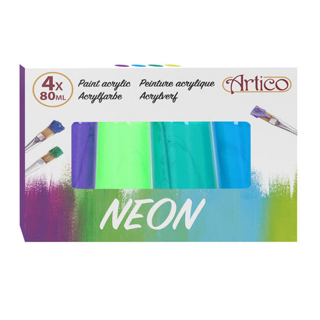 Peinture acrylique néon, 4 pcs.