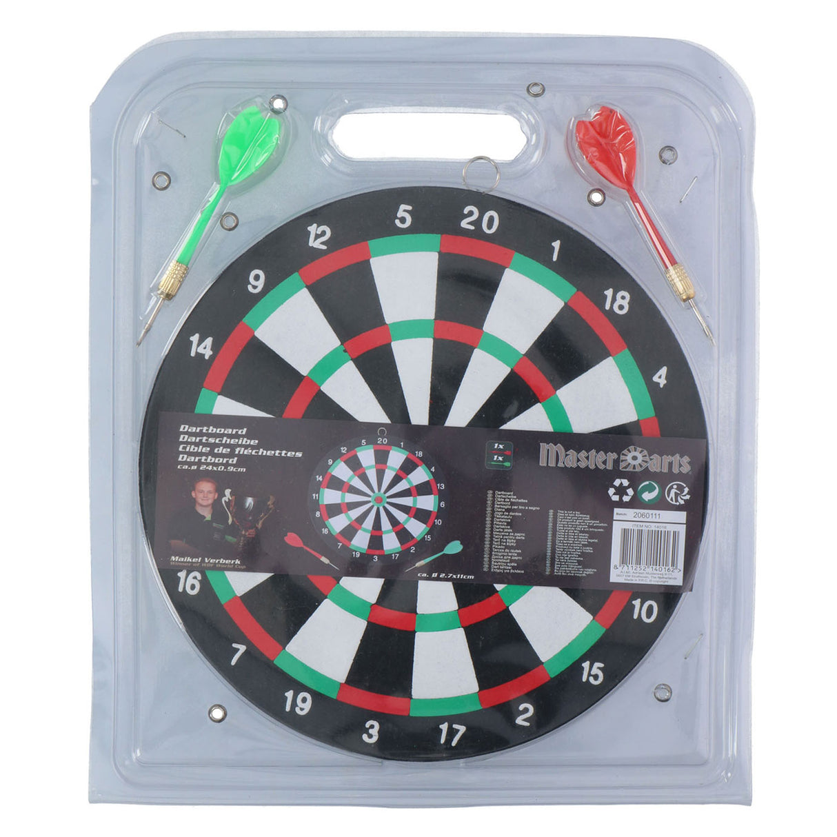 Dartboard MaiKel Verberk Dartboard mat Pfeile