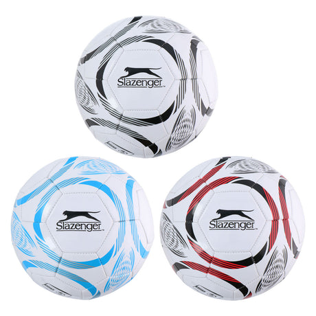 Ballon de football Slazenger sans marque sans marque taille 5 - ballon de football taille 5 pour entraînements et matchs - ballon de football pour extérieur et terrains de sport - couleurs assorties noir, bleu ou rouge - taille de ballon standard