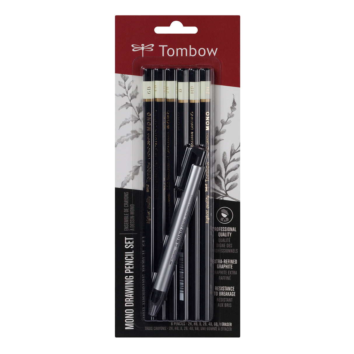 Tombow • ensemble de crayons mono 6 pièces + gomme de précision 1 pièces