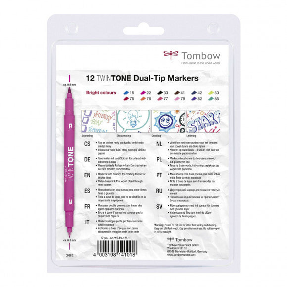 Tombow • ensemble twintone de 12 couleurs vives
