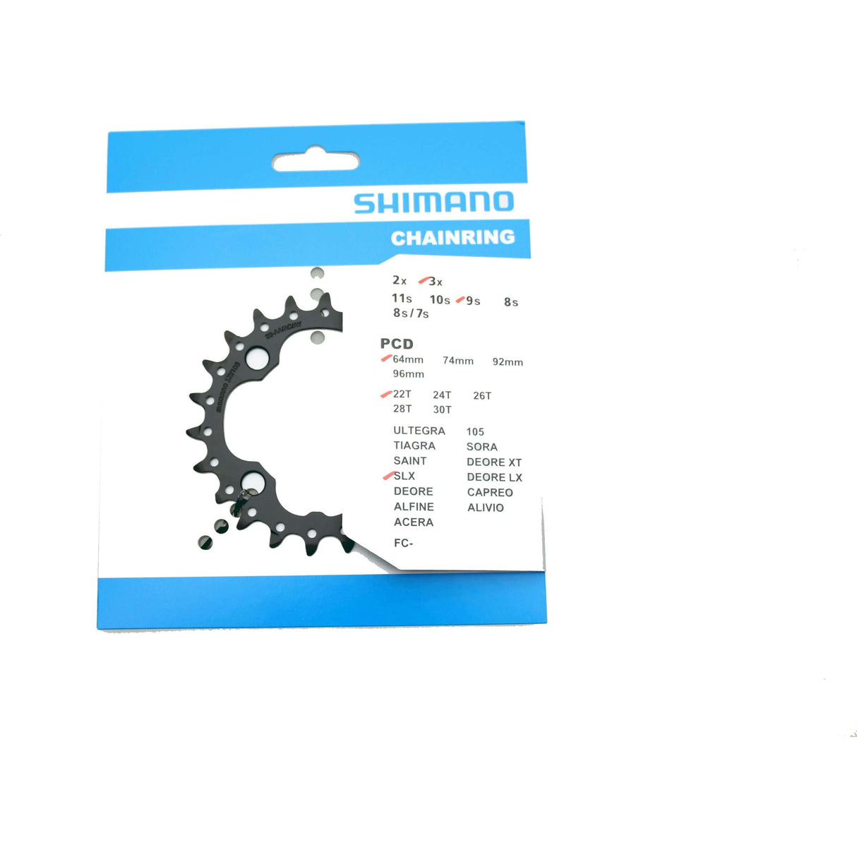 Cale de plateau Shimano SLX FC-M660. slx 22t.4 bras, 64mm m660