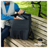 Basil Urban Dry Business Bag - Sac à bicycle imperméable, capacité de 20L, mêlée au charbon de bois