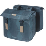 Basil Elegance Double Bicycle Sac, bleu, animal de compagnie recyclé, alimentaire, fermeture de conservation de l'eau, pont universel, 40-49L