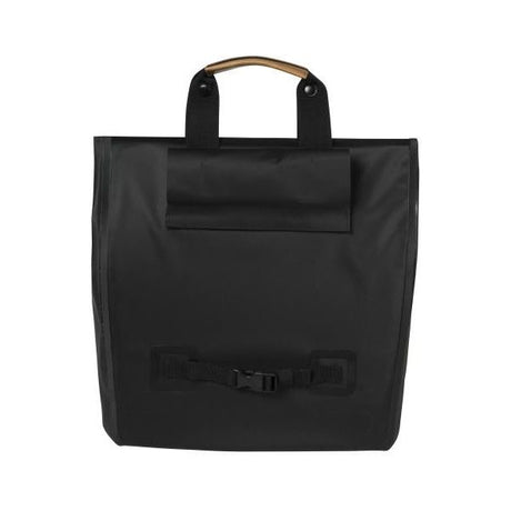 Basil Urban Dry Shopper - Afforeur à vélo imperméable, détails en cuir végétalien, fermeture réglable, réflexion, noir mat