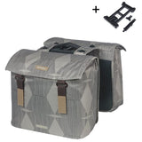 Sacoche de vélo double Basil élégance mik 40 - 49 litres - chateau taupe