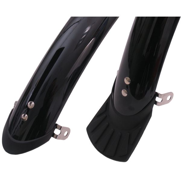 Ensemble de garde-boue en plastique Sunnywheel 28 pouces 50 mm Shine Black + Rod