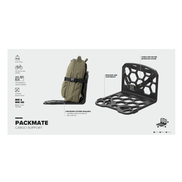 Polisport bagagedragertransporter packmate - zwart