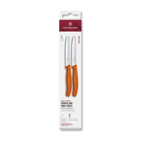 Couteau à tomates Victorinox 2 pcs orange dentelé